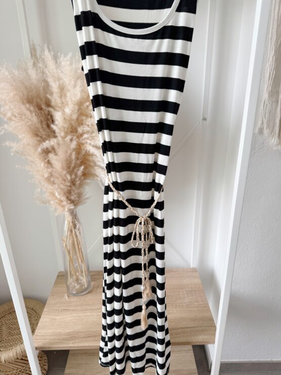 320 ✨ Gestreiftes Jersey-Kleid mit Bindegürtel ✨ - Image 3
