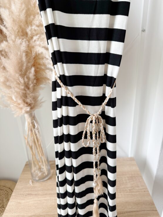 320 ✨ Gestreiftes Jersey-Kleid mit Bindegürtel ✨ - Image 4