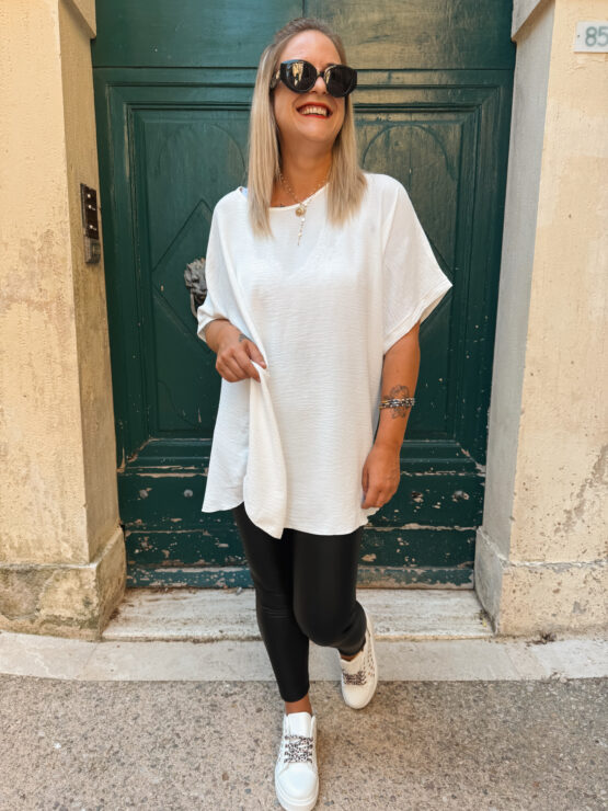 007✨ Oversize Basic-Shirt mit Struktur – fließend & zeitlos ✨