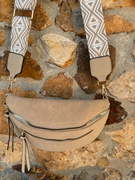 001 🎀 Gürteltasche Soft Cord mit Statement-Träger – Bild 3