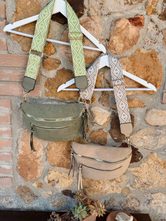 001 🎀 Gürteltasche Soft Cord mit Statement-Träger