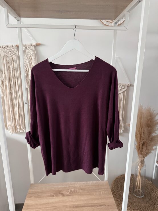 🍁 Artikel 038 – Feinstrick-Shirt mit V-Ausschnitt & lockerem Schnitt in vielen Farben – Bild 12