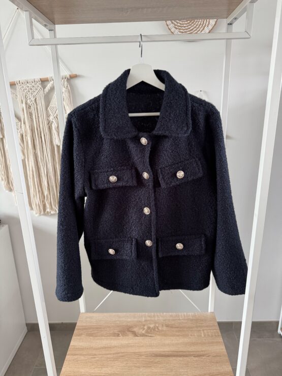 046 ✨ Eleganz trifft Cozy-Vibes – deine neue Bouclé-Jacke ✨in blau, khaki, schwarz, beige - Image 7