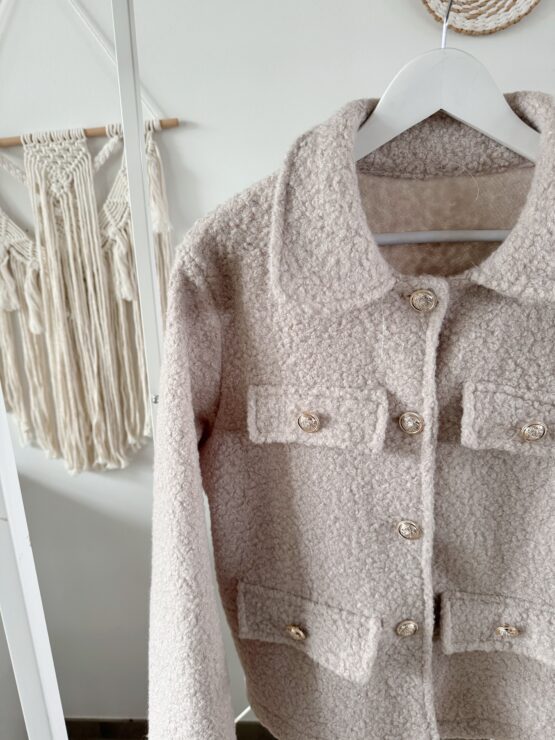 046 ✨ Eleganz trifft Cozy-Vibes – deine neue Bouclé-Jacke ✨in blau, khaki, schwarz, beige - Image 8