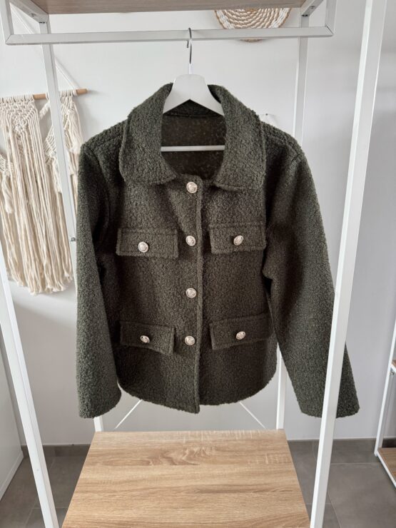 046 ✨ Eleganz trifft Cozy-Vibes – deine neue Bouclé-Jacke ✨in blau, khaki, schwarz, beige - Image 9