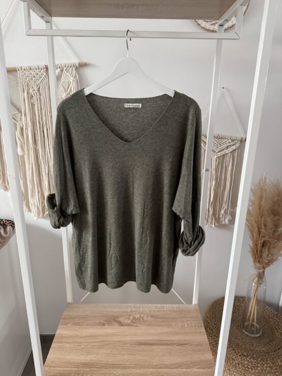🍁 Artikel 038 – Feinstrick-Shirt mit V-Ausschnitt & lockerem Schnitt in vielen Farben – Bild 14