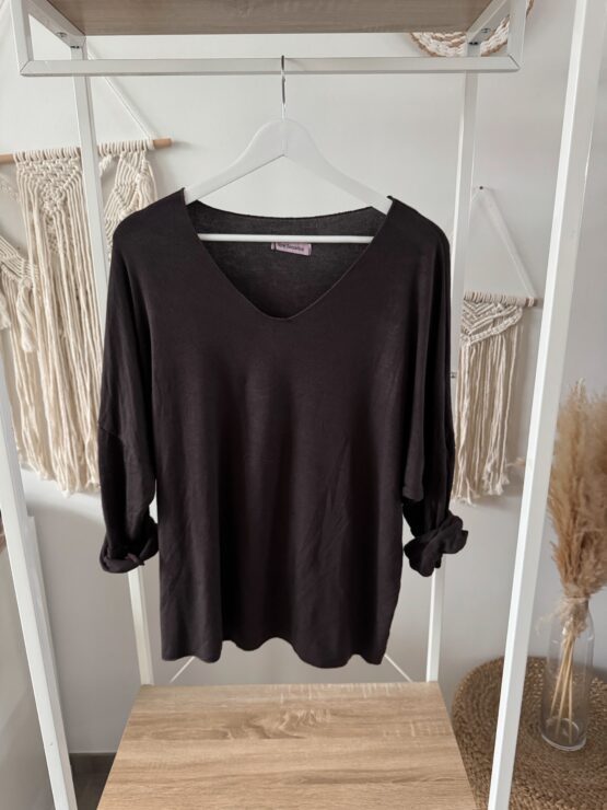 🍁 Artikel 038 – Feinstrick-Shirt mit V-Ausschnitt & lockerem Schnitt in vielen Farben – Bild 15