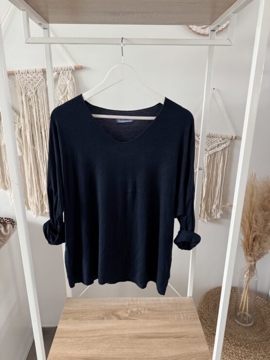 🍁 Artikel 038 – Feinstrick-Shirt mit V-Ausschnitt & lockerem Schnitt in vielen Farben – Bild 16