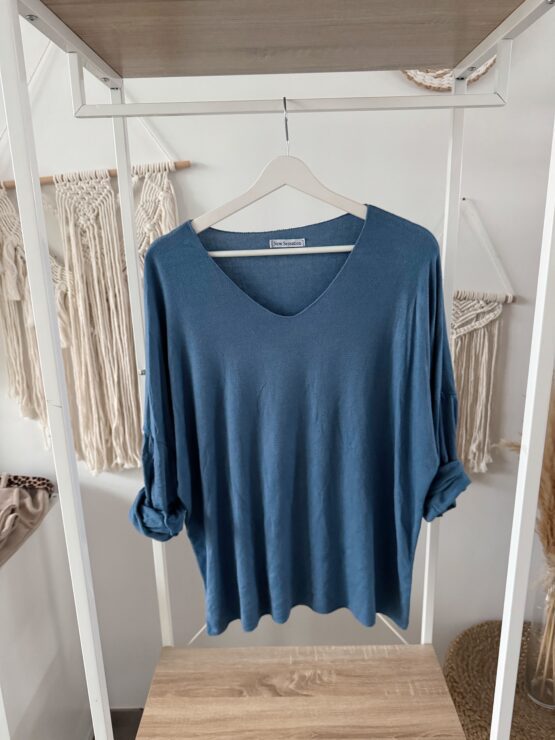 🍁 Artikel 038 – Feinstrick-Shirt mit V-Ausschnitt & lockerem Schnitt in vielen Farben – Bild 17