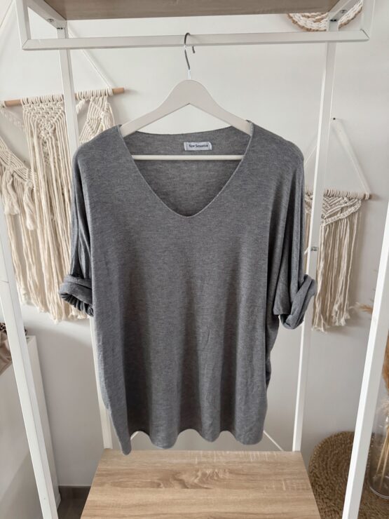 🍁 Artikel 038 – Feinstrick-Shirt mit V-Ausschnitt & lockerem Schnitt in vielen Farben – Bild 18