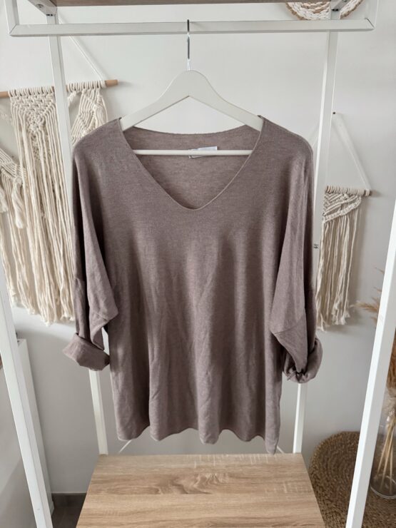 🍁 Artikel 038 – Feinstrick-Shirt mit V-Ausschnitt & lockerem Schnitt in vielen Farben – Bild 19