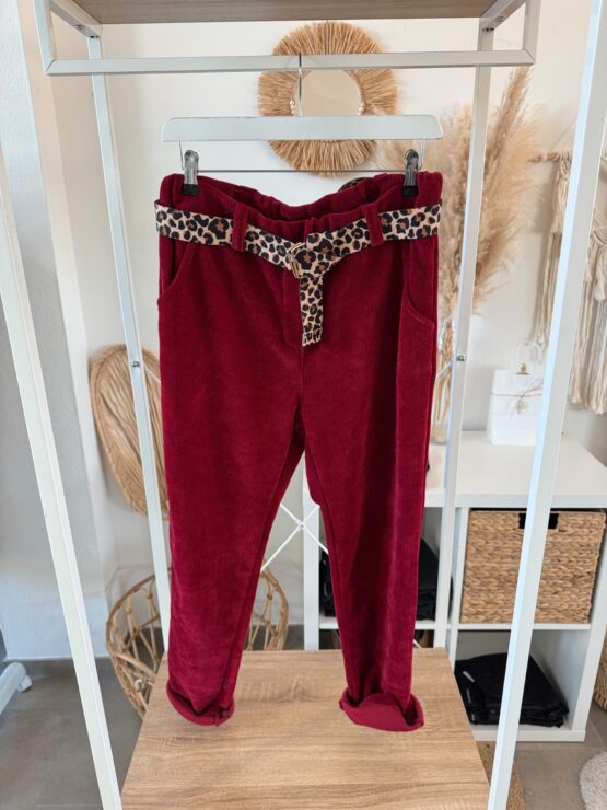 045 🐆 Stylische Cordhose mit Leo-Gürtel 🐆 - Image 2