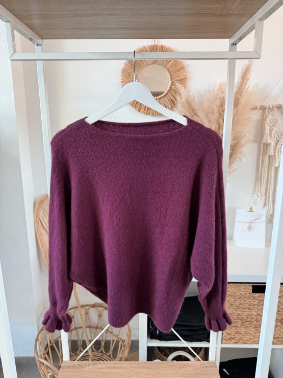 044 🌸 Verspielt & cozy – dein Strickpullover mit Rüschenärmeln 🌸 – Bild 10