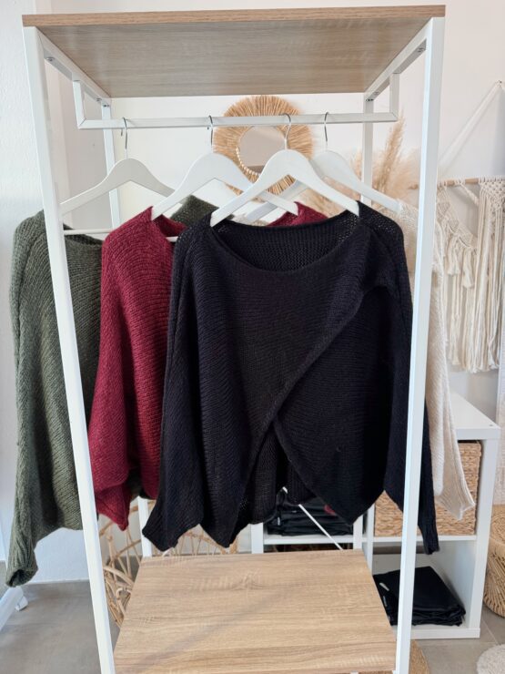 043 ✨ Cozy Chic – dein Strickpullover mit Wickel-Detail ✨