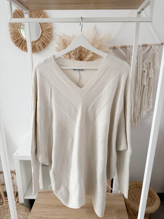 🍂 Artikel 037 – Oversize-Strickpulli mit V-Ausschnitt & Strukturmuster – Bild 9