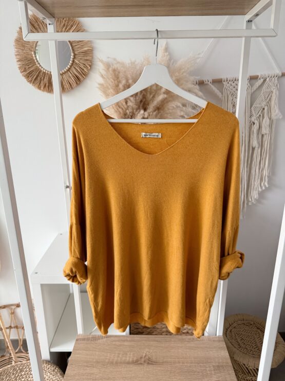 🍁 Artikel 038 – Feinstrick-Shirt mit V-Ausschnitt & lockerem Schnitt in vielen Farben – Bild 11