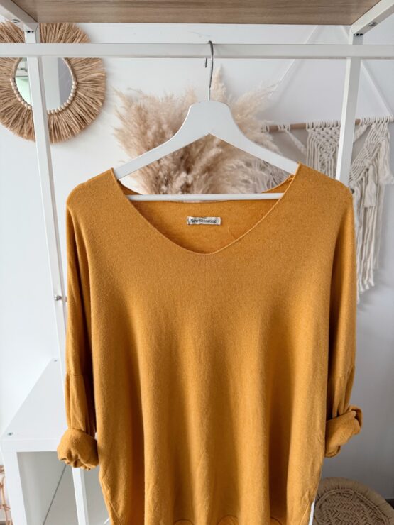 🍁 Artikel 038 – Feinstrick-Shirt mit V-Ausschnitt & lockerem Schnitt in vielen Farben – Bild 10