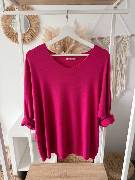 🍁 Artikel 038 – Feinstrick-Shirt mit V-Ausschnitt & lockerem Schnitt in vielen Farben – Bild 8