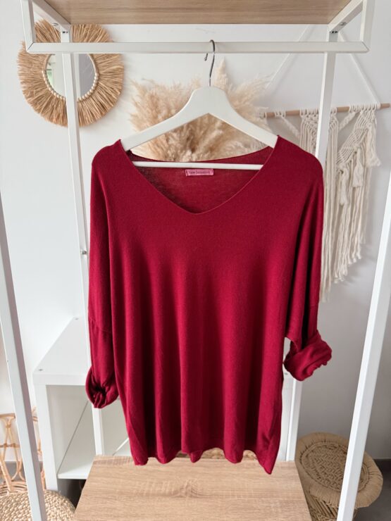 🍁 Artikel 038 – Feinstrick-Shirt mit V-Ausschnitt & lockerem Schnitt in vielen Farben – Bild 7