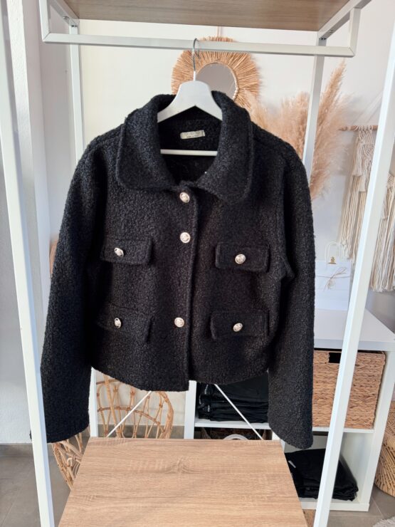 046 ✨ Eleganz trifft Cozy-Vibes – deine neue Bouclé-Jacke ✨in blau, khaki, schwarz, beige - Image 5