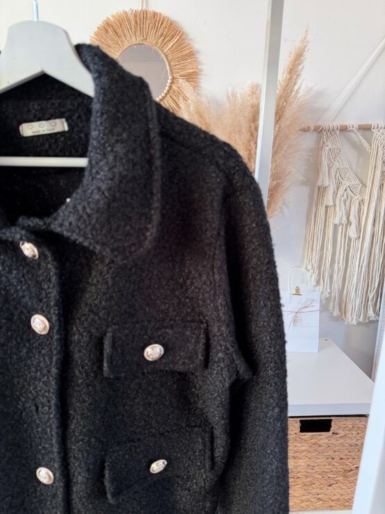 046 ✨ Eleganz trifft Cozy-Vibes – deine neue Bouclé-Jacke ✨in blau, khaki, schwarz, beige - Image 4