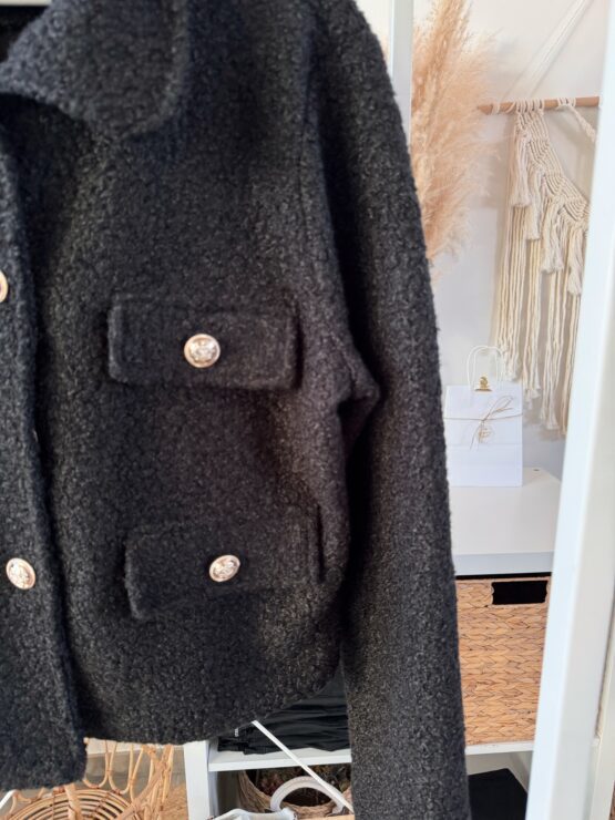 046 ✨ Eleganz trifft Cozy-Vibes – deine neue Bouclé-Jacke ✨in blau, khaki, schwarz, beige - Image 2