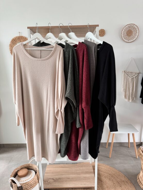 058 Pulloverkleid Midi Länge - Plus Size geeignet - in 5 Farben - Image 2