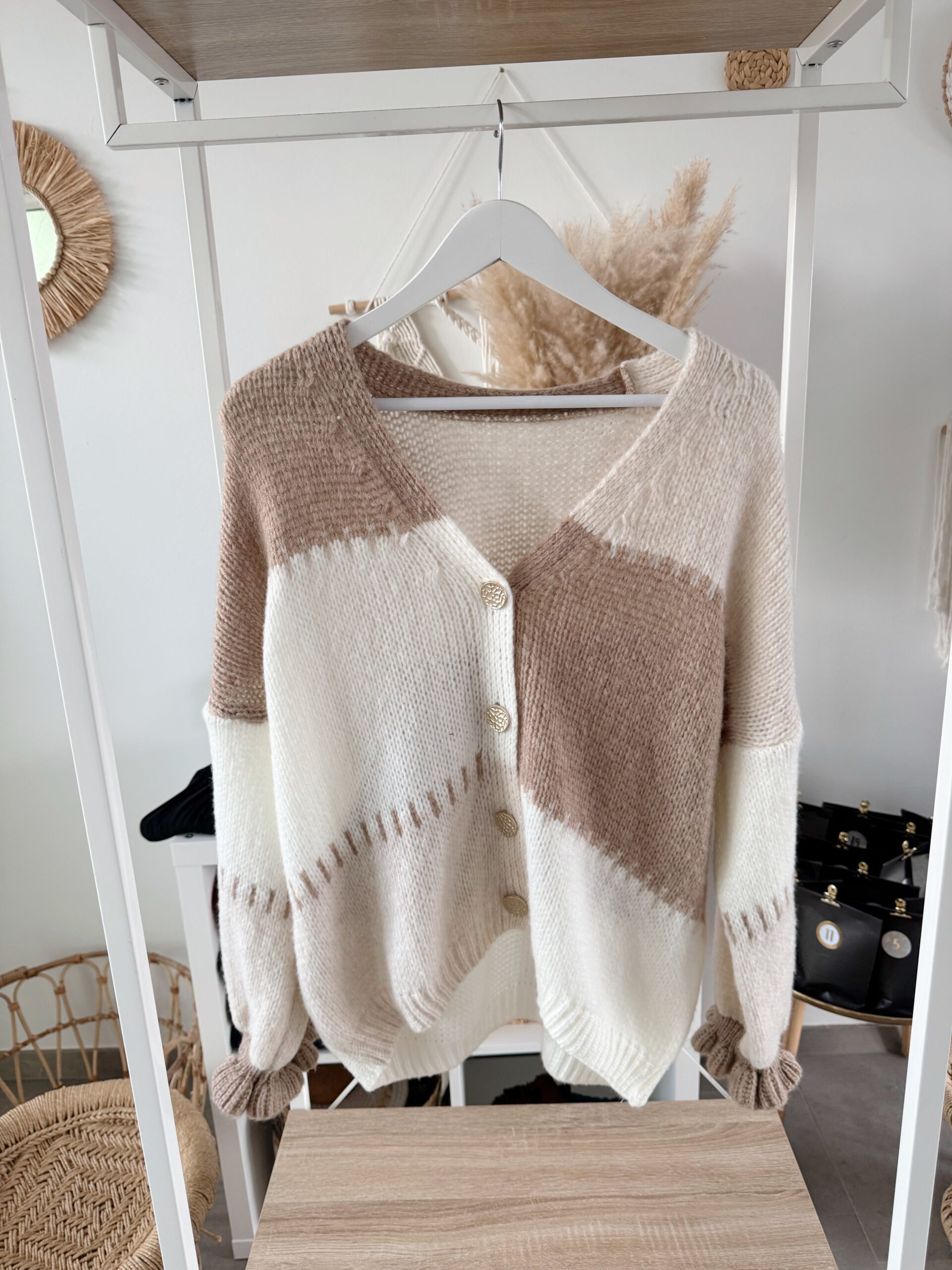 067 🧥 Strick-Cardigan mit Farbblock-Design - Image 7