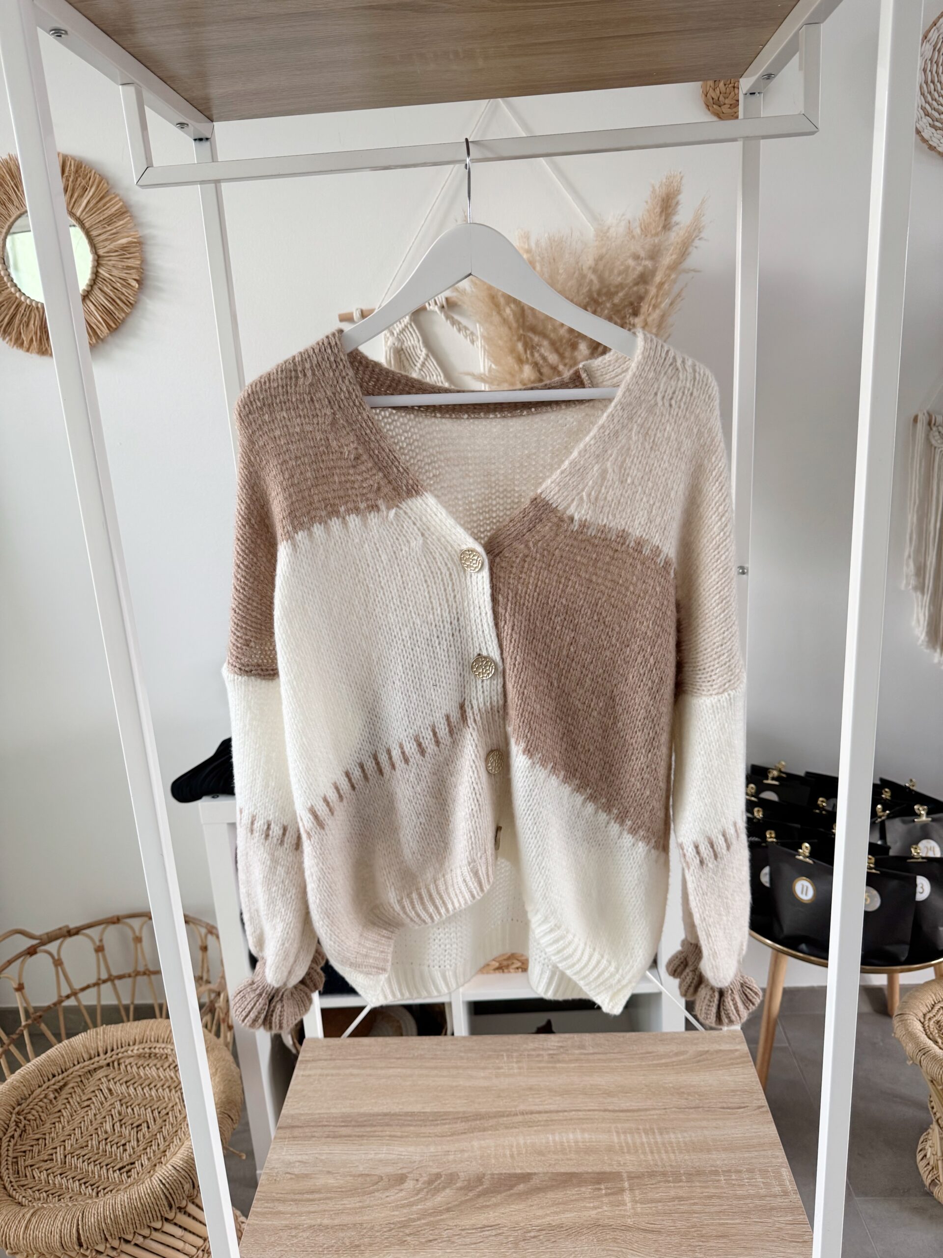 067 🧥 Strick-Cardigan mit Farbblock-Design - Image 5