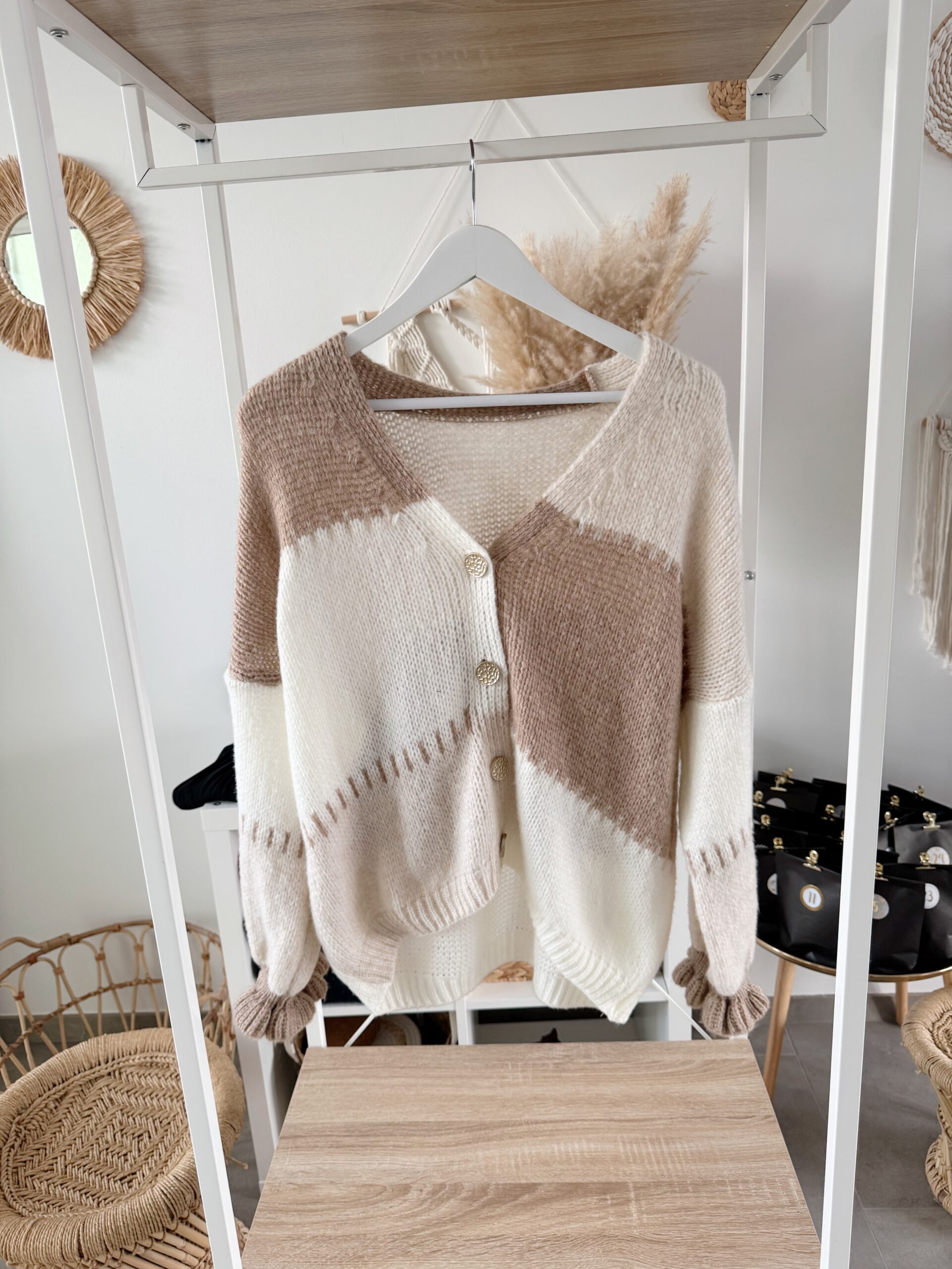 067 🧥 Strick-Cardigan mit Farbblock-Design - Image 4