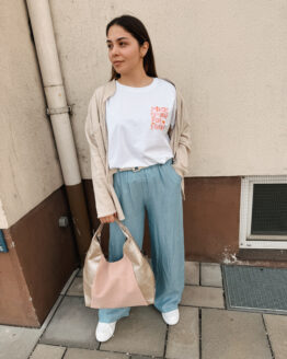 CH01 – Palazzo Hose mit Gürtel – Denim Look