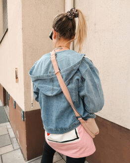EF14 – Denim Jacke mit Kapuze – Blau